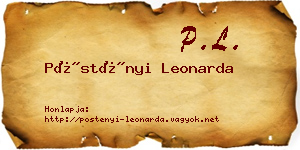 Pöstényi Leonarda névjegykártya
